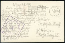 WINTERHILFSWERK / W.H.W. : WIEN 1/ E/ KRIEGS-WHW.. 1943 (17.2.) Seltener MWSt = WHW-Logo (u. Schwert) + Viol.HdN: Res. L - Sonstige & Ohne Zuordnung