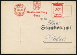 GESCHICHTE ÖSTERREICH 1938-45 / "OSTMARK" : GRAZ/ 1/ STADT DER VOLKSERHEBUNG/ Stadtverwaltung 1939 (10.3.) AFS Mit Haken - Other & Unclassified