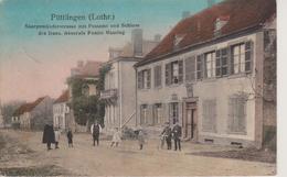 57 - PUTTELANGE - RUE DE SARREGUEMINES AVEC LA POSTE ET LE CHATEAU - Puttelange