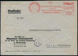 SUDETEN-KRISE & SUDETEN- & C.S.R.-BESETZUNG 1938-39 : REICHENBERG (SUDETENLAND) 1/ Allgem.Ortskrankenkasse/ Für Den/ Sta - Autres & Non Classés