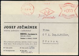 CSR-BESETZUNG 1939 : BÖHMEN & MÄHREN 1941 (23.12.) AFS Francotyp Zweisprachig:  BRÜNN 2/ BRNO 2/Jo-Je/Josef/Jecminek (Ra - Other & Unclassified