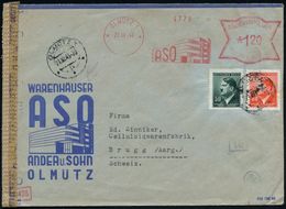 CSR-BESETZUNG 1939 : BÖHMEN & MÄHREN 1943 (23.11.) AFS Francotyp Einsprachig: OLMÜTZ 1/A S O  *120 H. = Warenhaus Im Bau - Andere & Zonder Classificatie