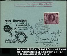 RÜSTUNGSINDUSTRIE  / MUNITION : DT.BES.NIEDERLANDE 1943 (20.4.) SSt: AMSTERDAM/DEUTSCHE DIENSTPOST NIEDERLANDE/ UNSER FÜ - Other & Unclassified