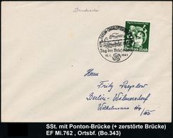 II. WELTKRIEG (1939 - 1945) : BERLIN-CHARLOTTENBURG 2/ Tag D.Briefmarke 1941 (12.1.) SSt = Zerstörte Brücke, Ponton-Brüc - WW2