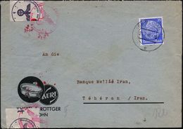 II. WELTKRIEG (1939 - 1945) : ISERLOHN 1/ E 1940 (24.7.) 2K-Steg Auf EF 25 Pf. Hindenbg. + OKW-Zensurstreifen "b" + 1K R - Guerre Mondiale (Seconde)
