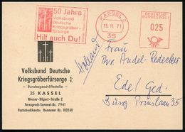 II. WELTKRIEG (1939 - 1945) : 35 KASSEL 2/ 50 Jahre/ Volksbund/ Deutsche/ Kriegsgräber-/ Fürsorge.. 1971 Seltener Jubil. - 2. Weltkrieg