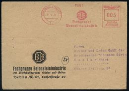 II. WELTKRIEG (1939 - 1945) : KIRCHHEIM (MAINFR)/ BDB/ Fachgruppe/ Betonsteinindustrie 1944 (11.4.) AFS (Monogr.-Logo) M - 2. Weltkrieg