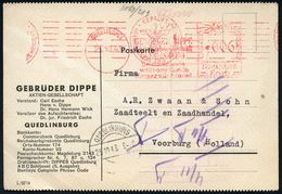 II. WELTKRIEG (1939 - 1945) : QUEDLINBURG/ GEBRÜDER DIPPE/ AG.. 1943 (25.10.) AFS 006 Pf. + Roter OKW-Zensur-1K: GEPRÜFT - Guerre Mondiale (Seconde)