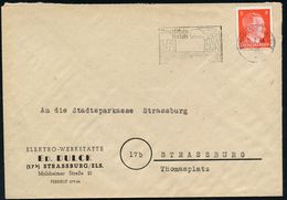 II. WELTKRIEG (1939 - 1945) : STRASSBURG (ELS) 2/ Q/ Deutsches/ Reich 1944 (5.9.) PFS "Adlerkopf/Hakenkreuz" In Schwarz  - 2. Weltkrieg