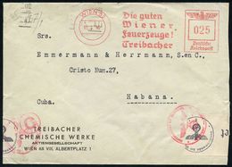 II. WELTKRIEG (1939 - 1945) : WIEN 63/ Die Guten/ Wiener/ Feuerzeuge!/ Treibacher 1940 (11.9.) AFS 025 Pf. + 2x Roter OK - 2. Weltkrieg