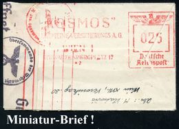 II. WELTKRIEG (1939 - 1945) : (WIEN)/ "KOSMOS"/ ALLGEM.VERSICHERUNGS AG.. 1943 (10.3.) AFS 025 Pf. (Ortsstempel Durch Ze - WW2