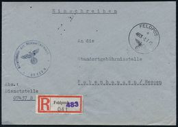 II. WELTKRIEG (1939 - 1945) : DEUTSCHES REICH 1942 (8.7.) 1K: FELDPOST/a/483 = Feldpostamt 308 (XXII. Armee-Korps, Ostfr - Guerre Mondiale (Seconde)