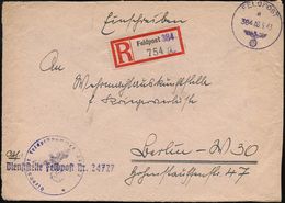 II. WELTKRIEG (1939 - 1945) : DEUTSCHES REICH 1943 (3.5.) Viol. 1K: FELDPOST/a/384 + Provis. Fp.-RZ: Viol. 1L: 384 Zuges - WW2