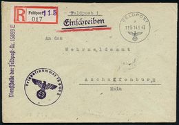 II. WELTKRIEG (1939 - 1945) : DEUTSCHES REICH 1943 (14.5.) 1K: FELDPOST/b/115 + Provis. Fp.-RZ: Feldpost 115 (viol. 1L)  - 2. Weltkrieg