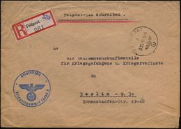 II. WELTKRIEG (1939 - 1945) : DEUTSCHES REICH 1943 (10.10.) 1K: FELDPOST/d/335 + Provis. Fp.-RZ, Viol. 1L: 335 Zugestemp - WW2