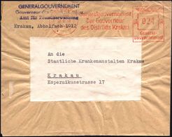 II. WELTKRIEG (1939 - 1945) : GENERALGOUVERNEMENT 1943 (7.9.) Sehr Seltener AFS Francotyp "General-Gouvernement": KRAKAU - WW2