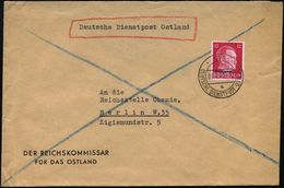 II. WELTKRIEG (1939 - 1945) : DT.BES.LETTLAND 1942 (9.7.) 2K-Steg: RIGA/a/DDPO Auf EF 12 Pf. Hitler + Vermerk "Deutsche  - 2. Weltkrieg