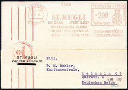 II. WELTKRIEG (1939 - 1945) : KROATIEN 1941 (10.VI.) Seltener AFS Francotyp: ZAGREB/ST. KUGLI.. Mit Kroat. Wappen + Rote - WW2