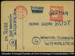 DEUTSCHLAND NACH DEM 8. MAI 1945: ALLIIERTE BESETZUNG / KONTROLLRAT : BAD NAUHEIM/ Deutsche Reichspost 1945 (29.10.) Sel - Other & Unclassified