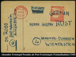 DEUTSCHLAND NACH DEM 8. MAI 1945: ALLIIERTE BESETZUNG / KONTROLLRAT : BAD NAUHEIM/ Deutsche Reichspost 1945 (29.10.) Sel - Sonstige & Ohne Zuordnung