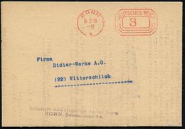 DEUTSCHLAND NACH DEM 8. MAI 1945: ALLIIERTE BESETZUNG / KONTROLLRAT : BONN/ B/ DEUTSCHES REICH 1945 (16.2.) PFS 3 Pf. Ac - Sonstige & Ohne Zuordnung