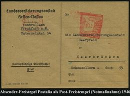 DEUTSCHLAND NACH DEM 8. MAI 1945: ALLIIERTE BESETZUNG / KONTROLLRAT : FRANKFURT (MAIN) 1/ Deutsche Reichspost 1946 (23.1 - Other & Unclassified