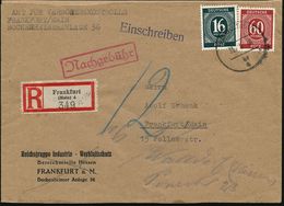 DEUTSCHLAND NACH DEM 8. MAI 1945: ALLIIERTE BESETZUNG / KONTROLLRAT : FRANKFURT (MAIN)/ Bf/ 4 1946 (31.3.) Aptierter HWS - Other & Unclassified