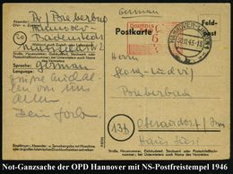 DEUTSCHLAND NACH DEM 8. MAI 1945: ALLIIERTE BESETZUNG / KONTROLLRAT : HANNOVER-LINDEN 1/ B 1945 (30.11.) 2K-Steg Auf PFS - Autres & Non Classés