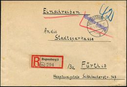 DEUTSCHLAND NACH DEM 8. MAI 1945: ALLIIERTE BESETZUNG / KONTROLLRAT : REGENSBURG/ 2/ K 1946 (30.1.) 1K-Brücke + Viol. 1L - Other & Unclassified