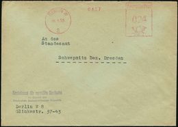 WAST / SUCHDIENST / HEIMKEHRER : BERLIN W/ 8 1953 (16.5.) Aptierter AFS : Klischee "Haus D.Hoffnung" Entfernt! + Viol.3L - Altri & Non Classificati