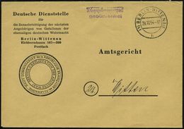 WAST / SUCHDIENST / HEIMKEHRER : (1) BERLIN-WITTENAU/ H 1954 (28.10.) 2K-Steg + 2L: Kriegsgefangenenpost/gebührenfrei ,  - Sonstige & Ohne Zuordnung