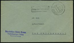 VERTRIEBENE / FLÜCHTLINGE : PIDING/ A 1946 (11.4.) 2K-Steg + Schw. Ra.: Gebühr Bezahlt + Viol. Abs.-3L: Bayer. Rotes Kre - Flüchtlinge