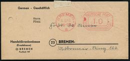 WESTZONEN / BIZONE / TRIZONE (BIS 1949) : BREMEN/ 5/ DEUTSCHE POST 1948 (4.10.) PFS 10 Pf. Auf Falt-Bf.: Handelskrankenk - Autres & Non Classés