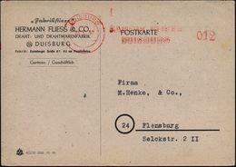 WESTZONEN / BIZONE / TRIZONE (BIS 1949) : DUISBURG/ 1/ FABRIK FLIESS 1947 (28.1.) Total Aptierter AFS = Wertrahmen Kompl - Andere & Zonder Classificatie