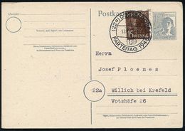 WESTZONEN / BIZONE / TRIZONE (BIS 1949) : (22a) DÜSSELDORF 1/ SPD/ PARTEITAG 1948 (Sept.) SSt Klar Auf Inl.-Karte (Bo.61 - Autres & Non Classés