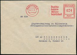 WESTZONEN / BIZONE / TRIZONE (BIS 1949) : HANNOVER 1/ Deutsche/ Gasolin/ Aktien=/ Gesellschaft 1947 (14.3.) Seltener AFS - Sonstige & Ohne Zuordnung