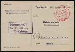 WESTZONEN / BIZONE / TRIZONE (BIS 1949) : STUTTGART 1/ BEZAHLT 1948 (26.10.) Gr. 2K-Steg-PFS 10 Pf + Abs.-2L: Polizeiprä - Other & Unclassified