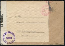 SAARLAND  (1946 - 1959) : SAARBRÜCKEN 2/ A/ GEBÜHR BEZAHLT 1947 (5.3.) 2K-Steg-PFS + Viol. Zensur-1K: MILITARY CENSORSHI - Other & Unclassified