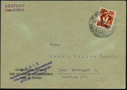 SAARLAND  (1946 - 1959) : ST.INGBERT (SAAR)/ Inmitten Schöner Wälder.. 1946 (24.1.) HWSt Auf EF 6 F./24 Pf. Hochofenarbe - Other & Unclassified