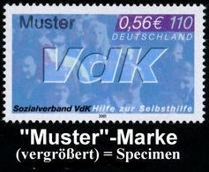 GESCHICHTE DER BUNDESREPUBLIK DEUTSCHLAND : B.R.D. 2001 (Jan.) 110 Pf. Sozialverband VdK Mit Amtl. Handstempel  "M U S T - Andere & Zonder Classificatie