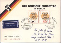 B.R.D.: REGIERUNGSINSTITUTIONEN / BUNDESTAG / BUNDESRAT / BUNDESPRÄSIDIALAMT : (1) BERLIN NW 40/ A/ Kongresshalle 1957 ( - Other & Unclassified