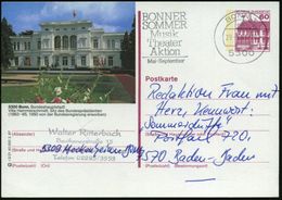 B.R.D.-BUNDESPRÄSIDENTEN & BUNDESKANZLER : 5300 Bonn 1987 (29.5.) BiP 60 Pf. Burgen: Bonn, Bundeshauptstadt/Villa Hammer - Autres & Non Classés