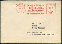 GESCHICHTE VON BERLIN : 1 BERLIN 31/ Freie Volksbühne/ Alle Bauen Mit/ Ein Theater Für Alle 1964 (27.2.) AFS + Inhalt! , - Sonstige & Ohne Zuordnung