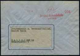SOWJETISCHE BESATZUNGSZONE (1945-49) : Halle/ Saale 1946 (4.2.) Total Aptierter, Sehr Seltener AFS Ohne Ortsstempel (nur - Altri & Non Classificati