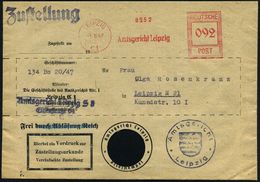 SOWJETISCHE BESATZUNGSZONE (1945-49) : LEIPZIG/ C 1/ Amtsgericht.. 1947 (1.8.) AFS Francotyp "Hochrechteck" 092 Pf. + 1L - Altri & Non Classificati