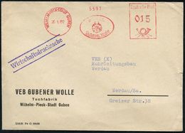 GESCHICHTE DER D.D.R. (1949 - 1990) : WILHELM-PIECK-STADT GUBEN/ VEB/ Gubener Wolle 1962 (26.1.) AFS Francotyp Mit Titel - Andere & Zonder Classificatie