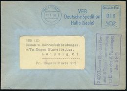 GESCHICHTE DER D.D.R. (1949 - 1990) : HALLE (SAALE) 2/ VEB/ Deutsche Spedition.. 1958 (27.6.) Blauer AFS = DDR-Dienstfar - Sonstige & Ohne Zuordnung