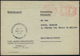 GESCHICHTE DER D.D.R. (1949 - 1990) : LEIPZIG BPA 32/ K/ DEUTSCHE/ POST 1954 (9.6.) Seltener PFS Achteck Zweizeilig "DEU - Andere & Zonder Classificatie