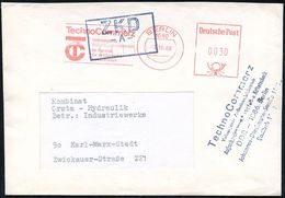 Z.K.D. / ZENTRALER KURIERDIENST DER D.D.R. (1956-90) : 1080 BERLIN/ TechnoCommerz.. 1988 (3.10.) Roter AFS Postalia + Bl - Sonstige & Ohne Zuordnung