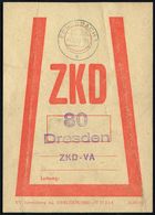 Z.K.D. / ZENTRALER KURIERDIENST DER D.D.R. (1956-90) : 8705 EBERSBACH 1/ A 1988 (4.10.) 1K + Viol. 3L: 80/Dresden/ZKD-VA - Andere & Zonder Classificatie